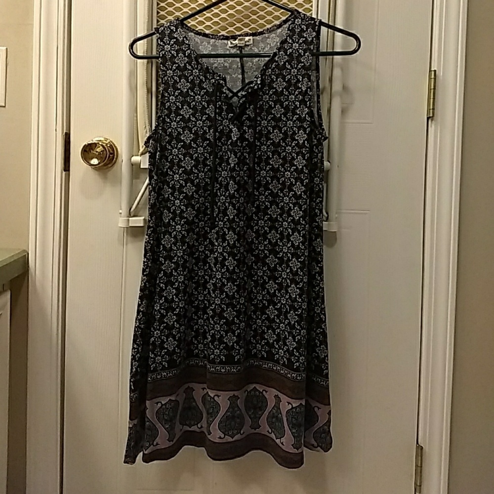 Navy blue / mauve tank top dress